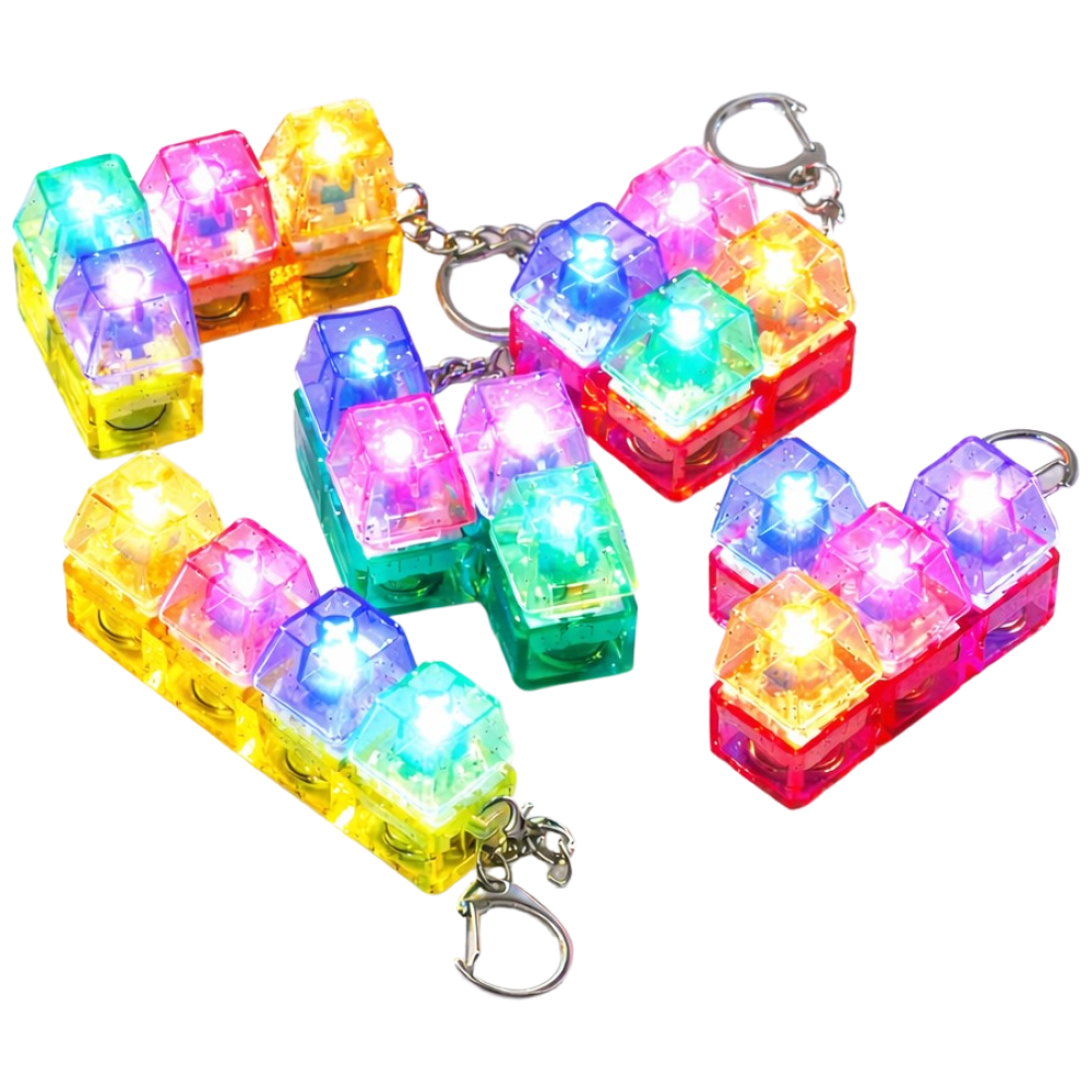 이지유 (전체LED) 테트리스 키캡 키링 5종 레인보우 딸깍이 4구 피젯 기계식 청축 키보드 열쇠고리 틱톡, 혼합, 1세트 17,900원