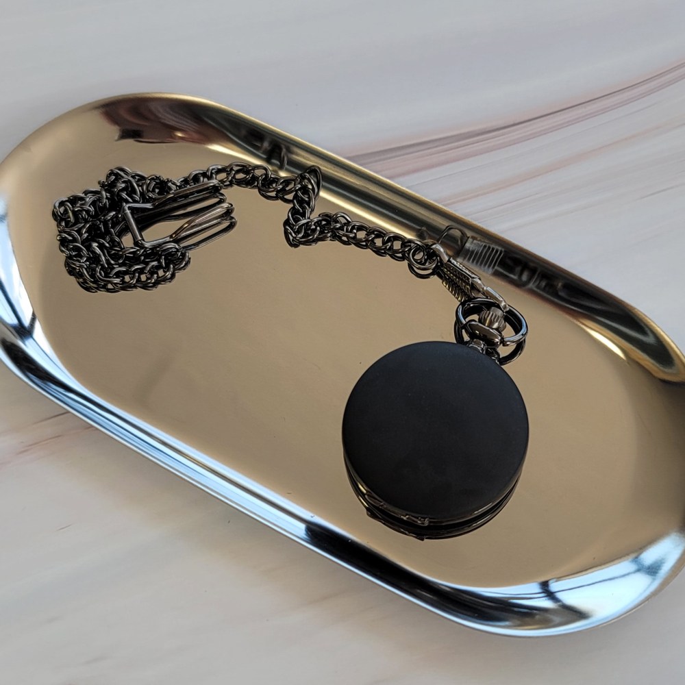 메탈 클래식 빈티지 회중시계 인테리어 주머니 시계 선물용, 무광 블랙 16,800원