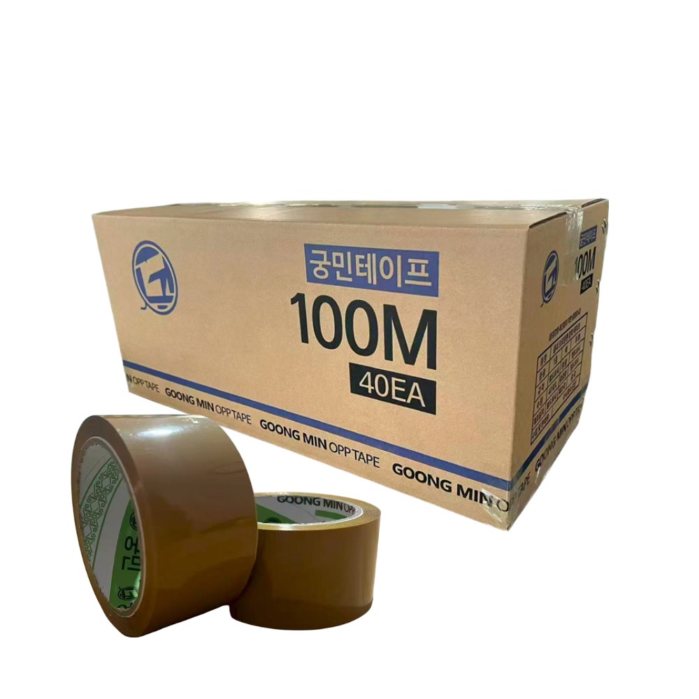 궁민 opp 박스 테이프 중포장 미색 베이지 포장용 100m 5,660원