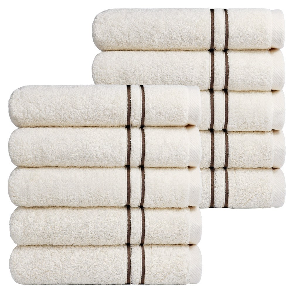 국산 무염색 코마사 40수 200g 부드러운 데코 라인 고리형 호텔수건, 10개, 브라운 47,900원