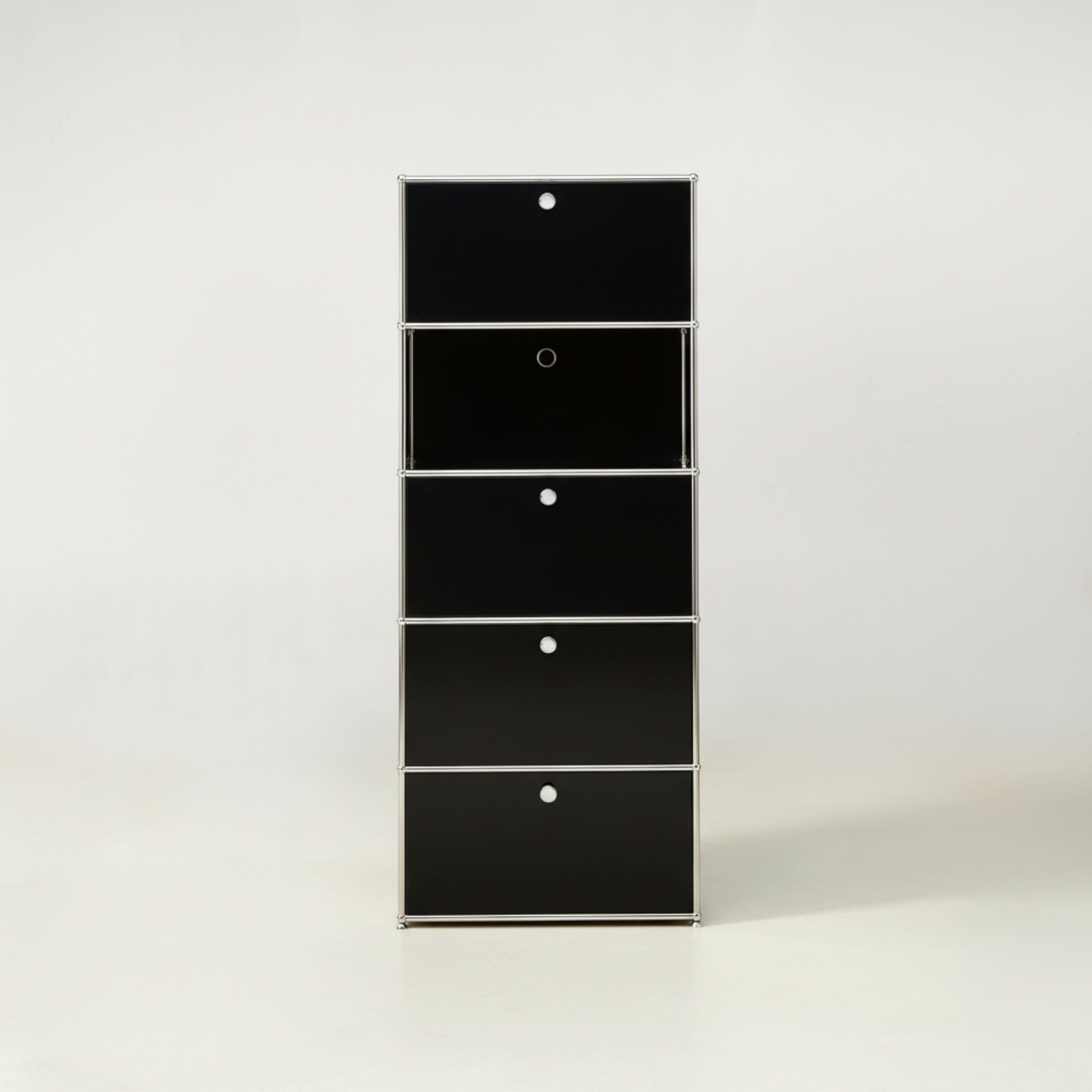 미드퍼 베이직 싱글5단 철제 미드센츄리 모듈 수납장 770x400x1900, 5단, 블랙(오픈도어), 블랙 899,000원