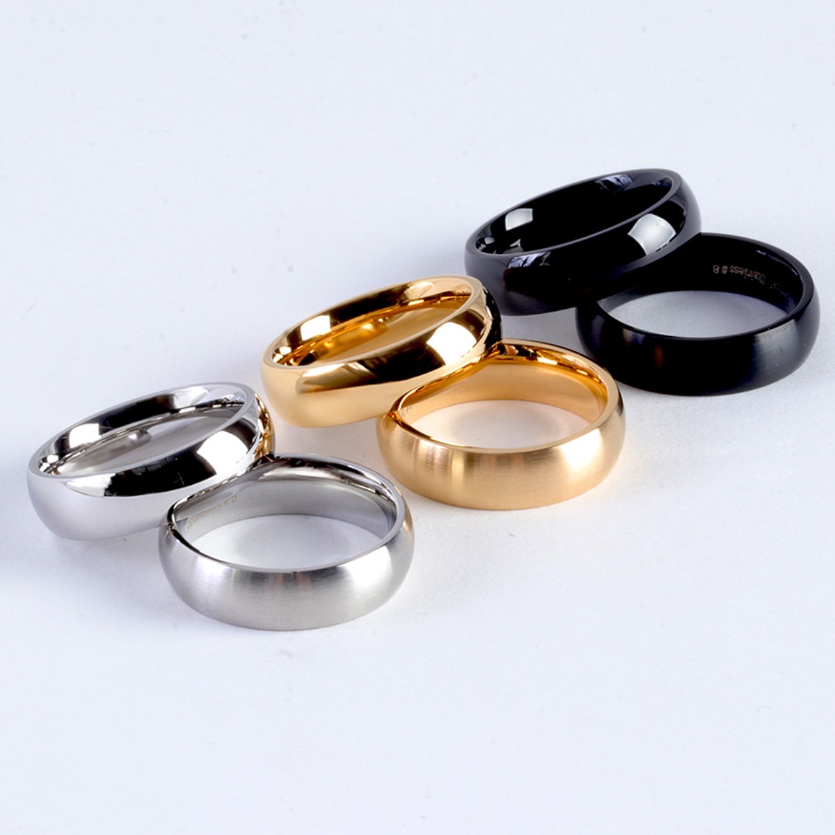 VARAM 써지컬316L반지 6mm 라운드반지 유광 무광 가락지 스틸반지 7,900원