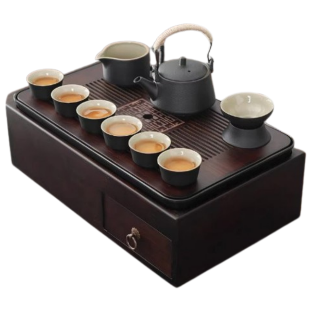티담다 10종 쿵푸차 다기 세트 다도 티팟 다도상 찻잔 테이블 자사호 중국 주기 트레이, 브라운, 1세트, D다기10종 299,000원