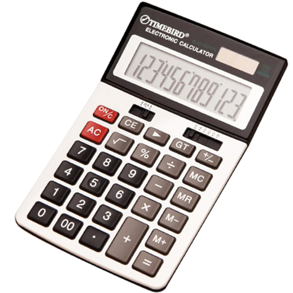 타임버드 듀얼파워 꺽인 중형 탁상용계산기 SJC-507N PLUS, 단일 색상, 1개 15,080원