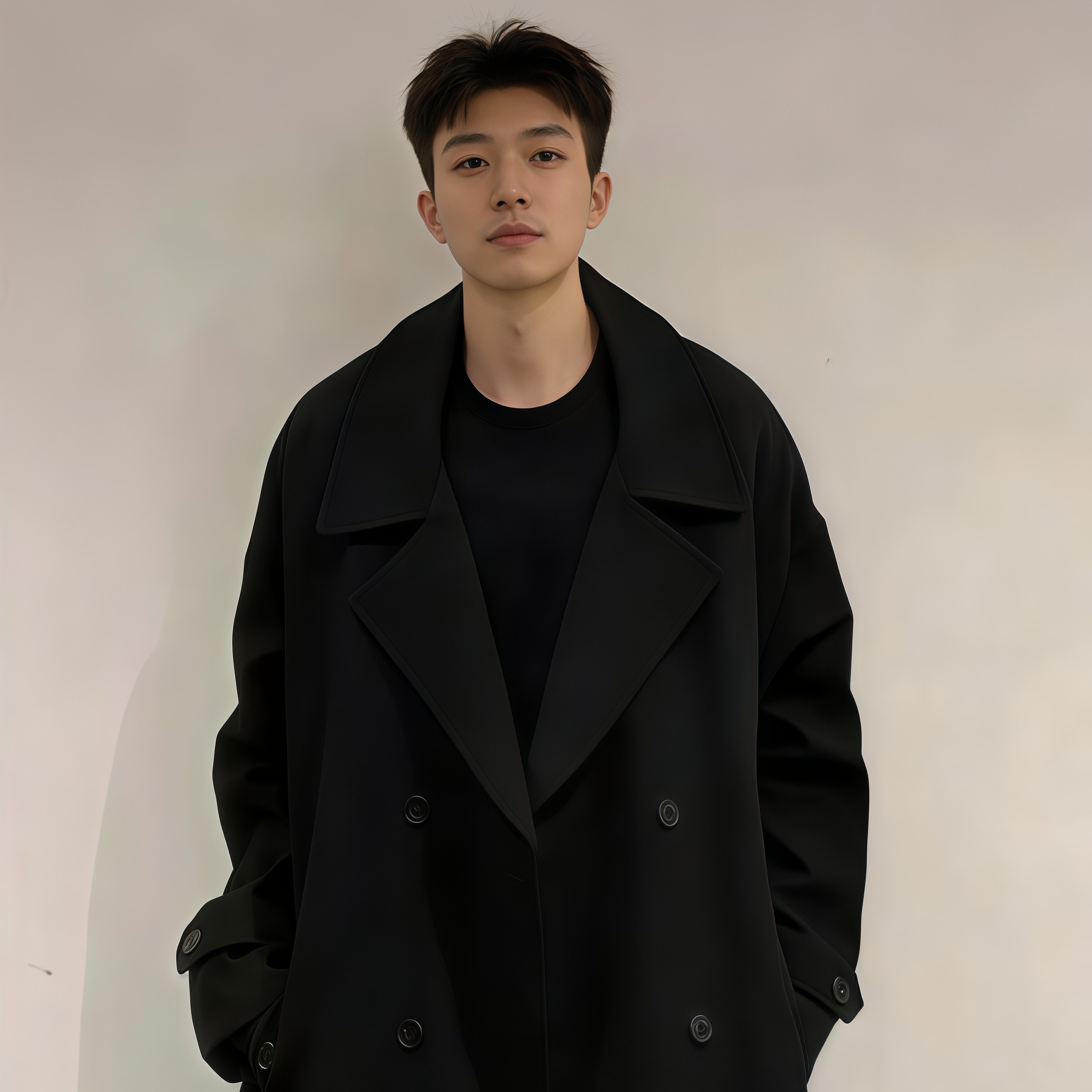 헤스루 남자 가을 트렌치코트 남성  더블버튼 롱 코트 16,900원