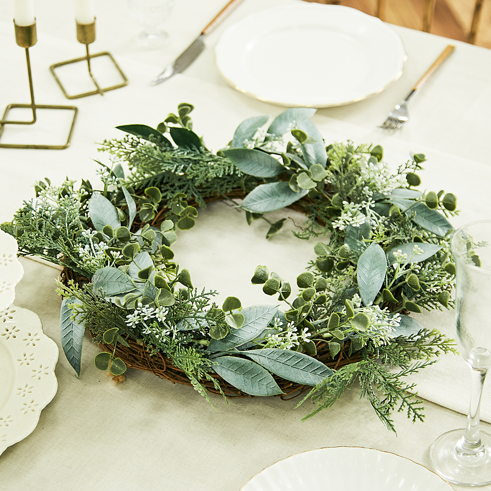 에버그린 리스 솔방울 컬러믹스 리스 현관 벽 장식 12,530원