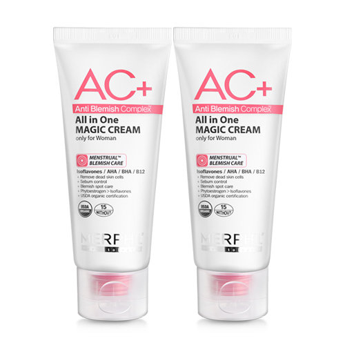 메르필 생리전후 여드름 개선 AC+올인원 매직크림 /피지개선/좁쌀트러블/흔적완화/여성여드름, 2개, 100ml 26,100원
