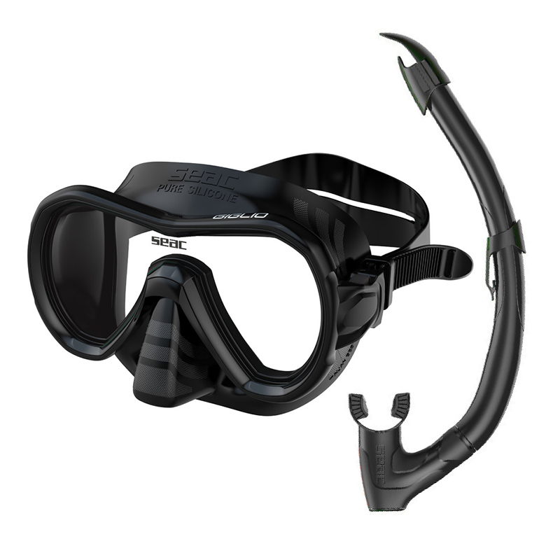 쎄악섭 SEACSUB GIGLIO 질리오 올블랙 스노클링 세트, 올블랙 43,300원