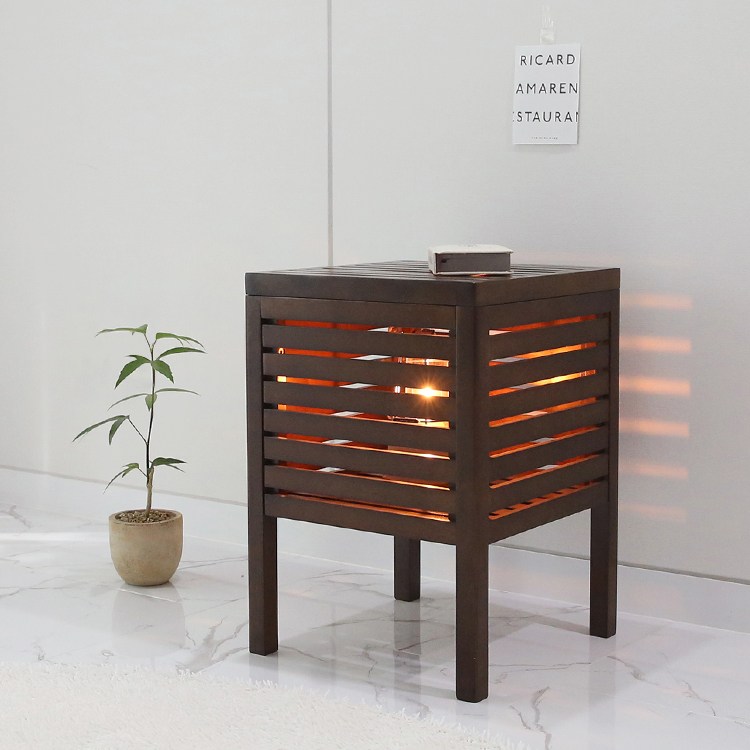 벤트리 고무나무 원목 수납 사이드 협탁 (2color) 콘센트 수납함, 브라운 색상 59,900원