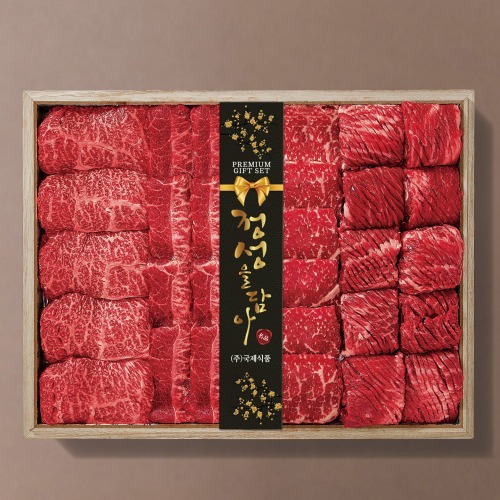 1+등급 한우선물 프리미엄세트 2호(등심800g,불갈비1kg,채끝800g,부채살800g) 500,000원
