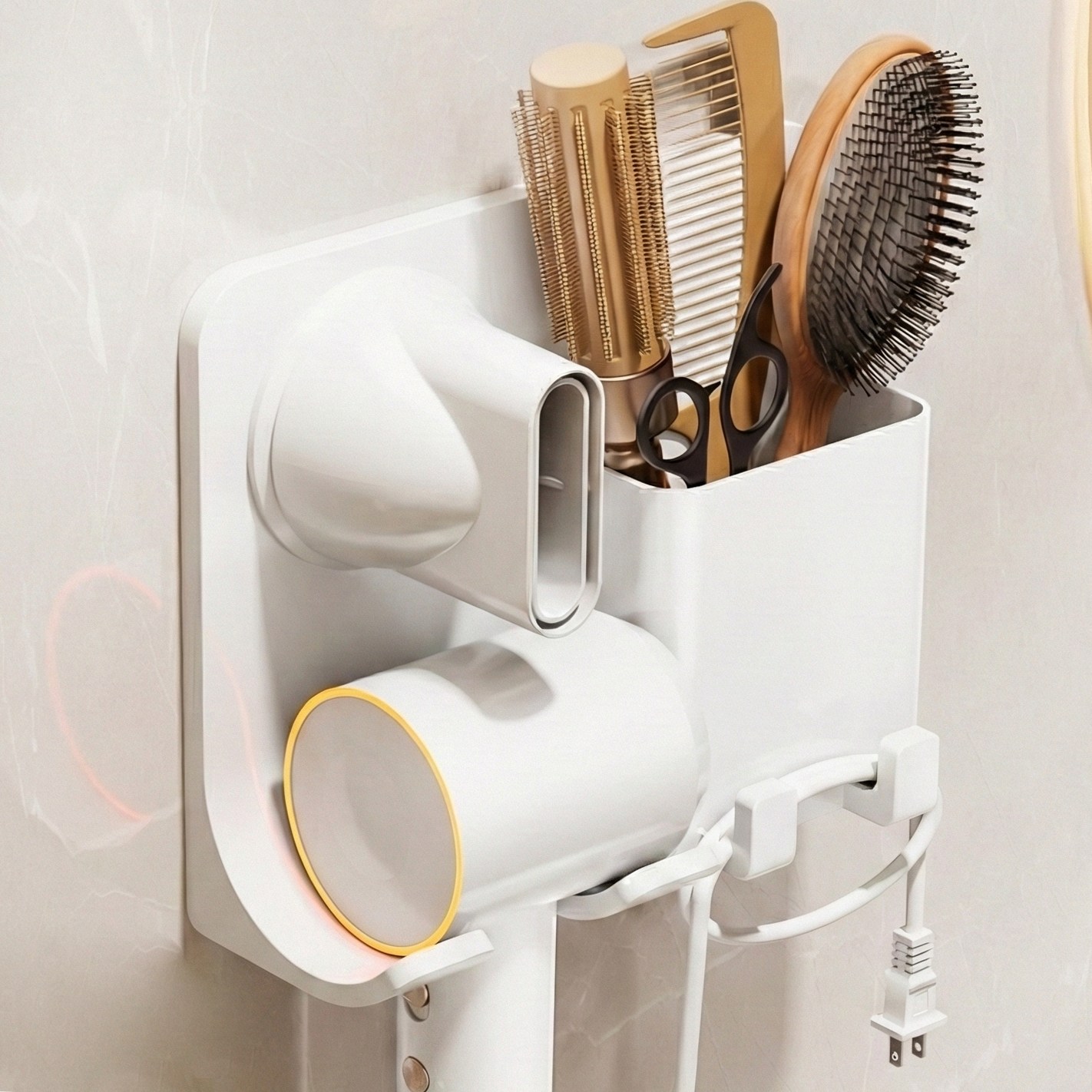 에스위두 BLDC 다이슨형 호환 무타공 수납형 드라이기거치대, 1개, 세라믹화이트 17,980원