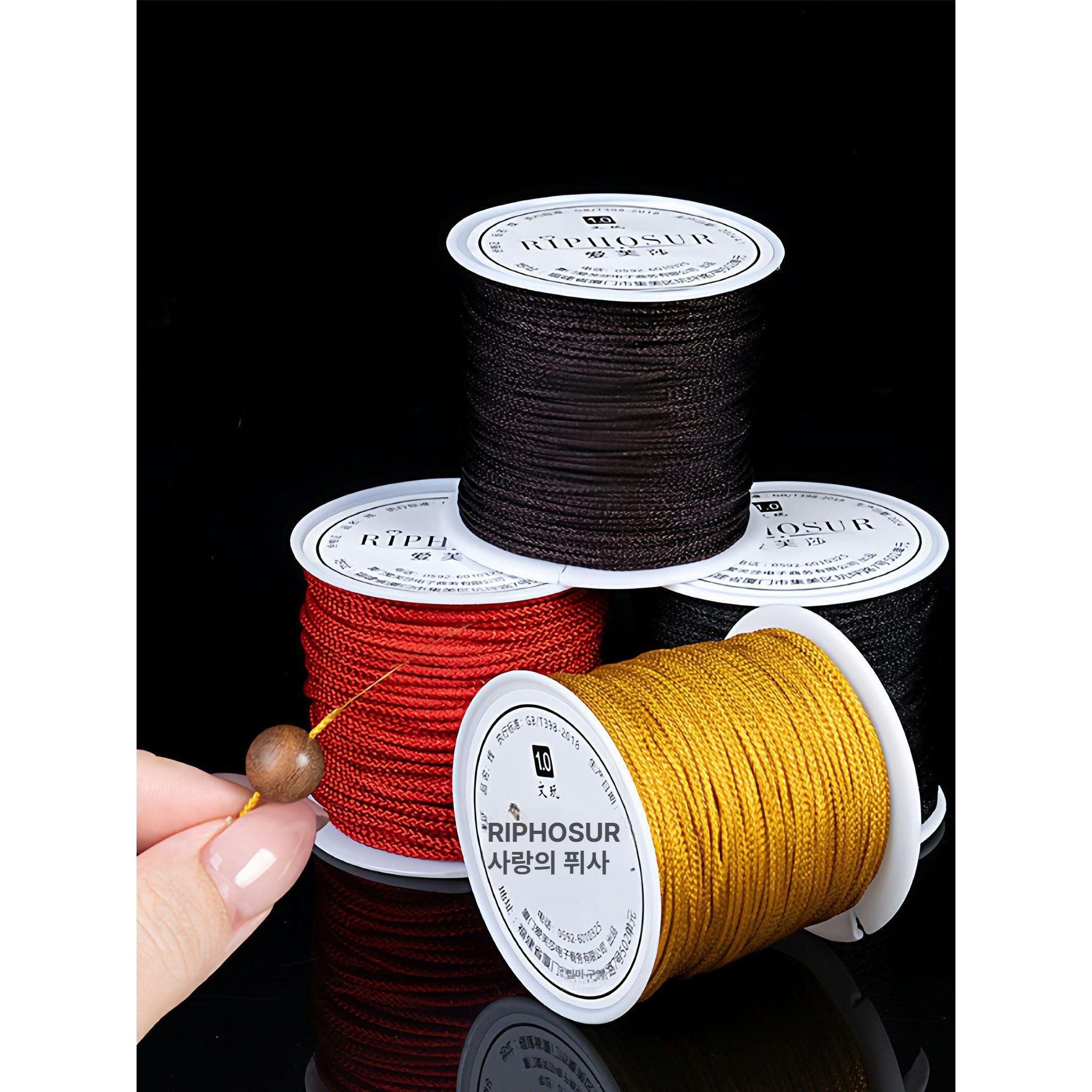 슈베라 실 매듭 밴딩 맨보선 염주줄 염주끈 비탄성 염주 9,400원