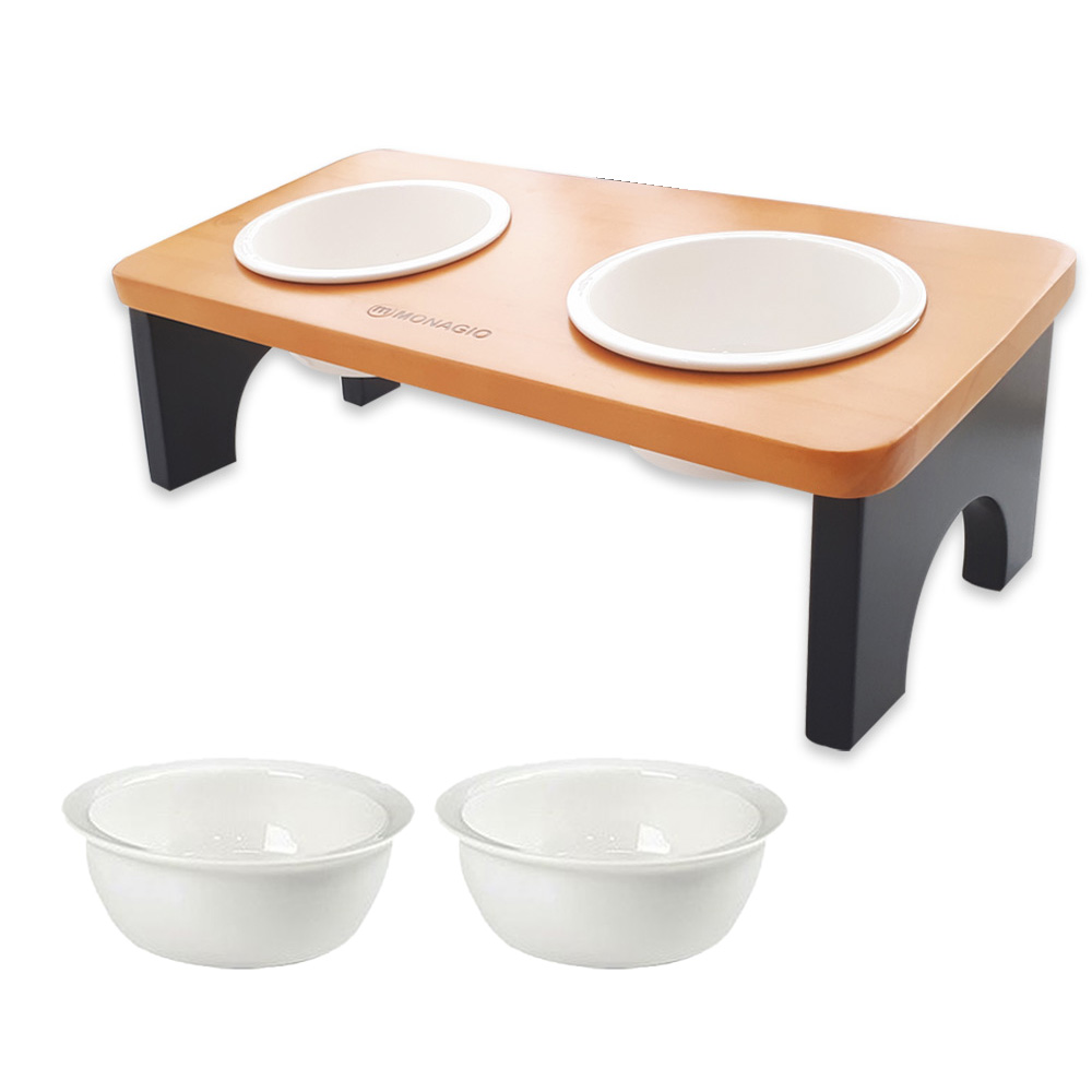 모나지오 스위트 반려동물 원목식기 2구 + 도자기 4p 18,900원