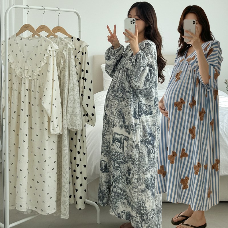 미야미 44 120 빅사이즈 만삭가능 임산부 롱원피스 임부복 추천 출산 선물 임신 임부 17,900원