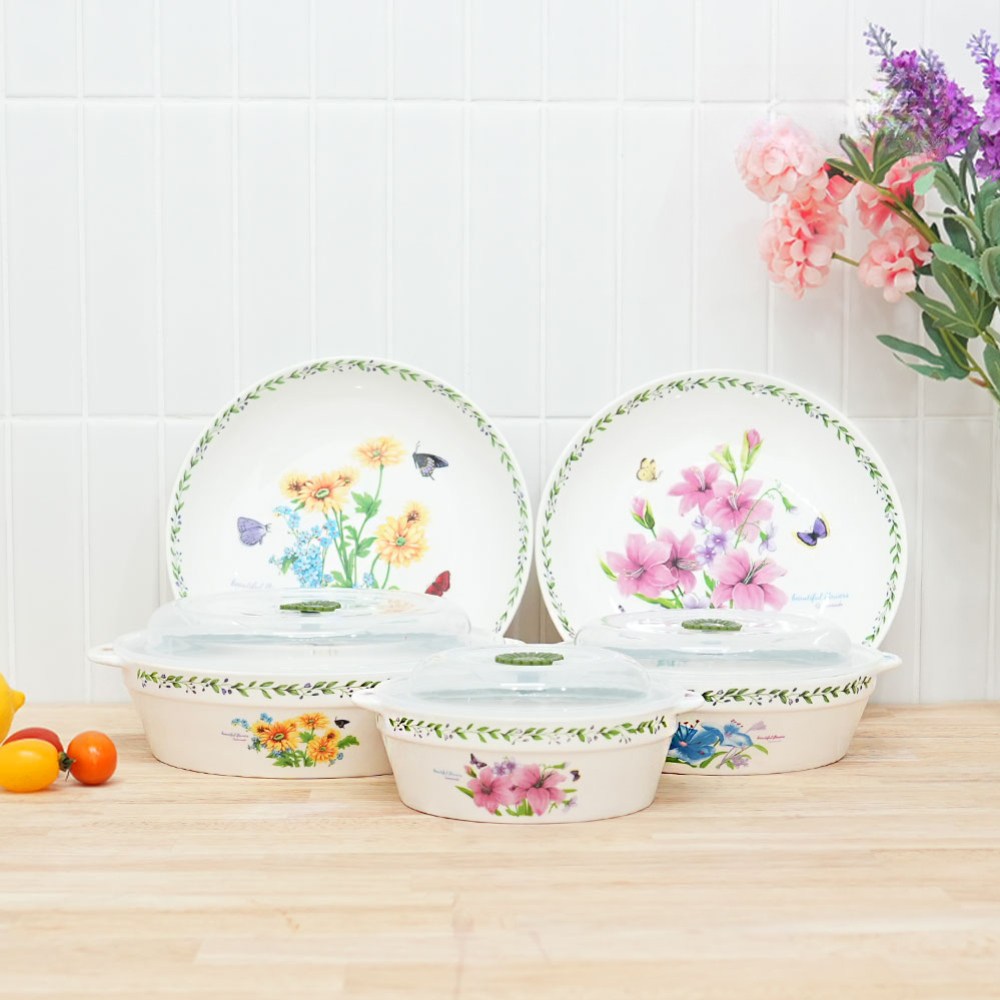 렉스퀸 8P 전자렌지 오븐 도자기 덮개포함 그릇 접시 세트, 1세트 30,900원