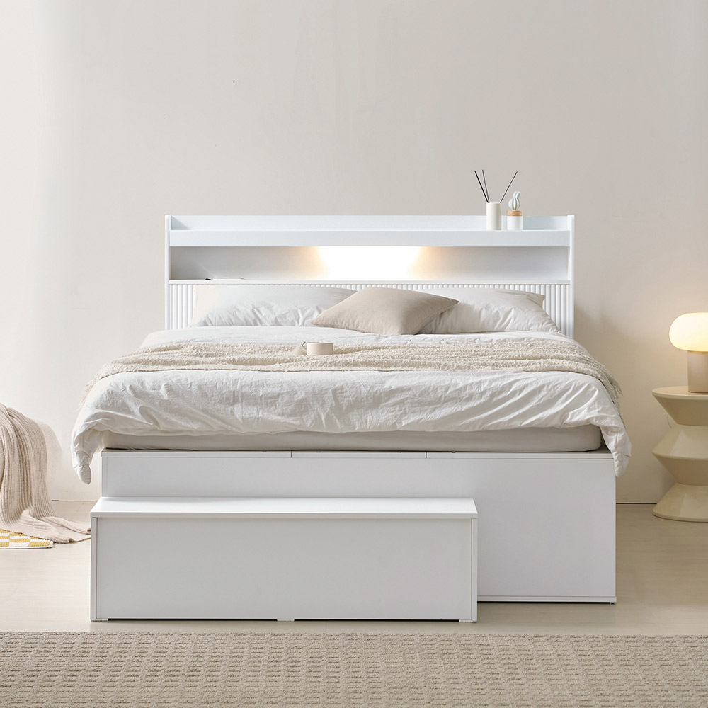 라자가구 루시아 E0 모아 슬라이딩 벙커 수납 침대 프레임 SS/Q (매트제외) 356,000원