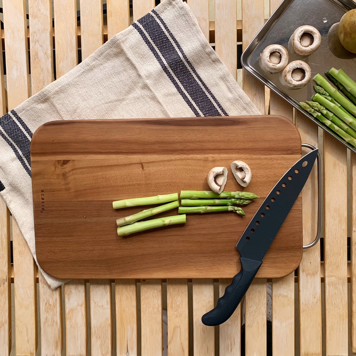 아카시아목 스텐 손잡이 나무 도마, 1개, 아카시아목 스텐손잡이도마 23,900원