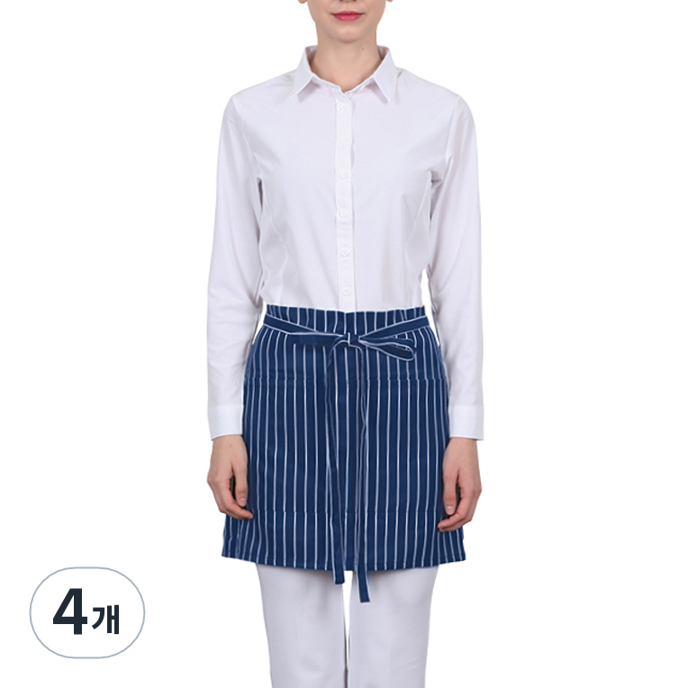 웰프런 스트라이프 허리형 앞치마, 4개, 네이비 22,950원
