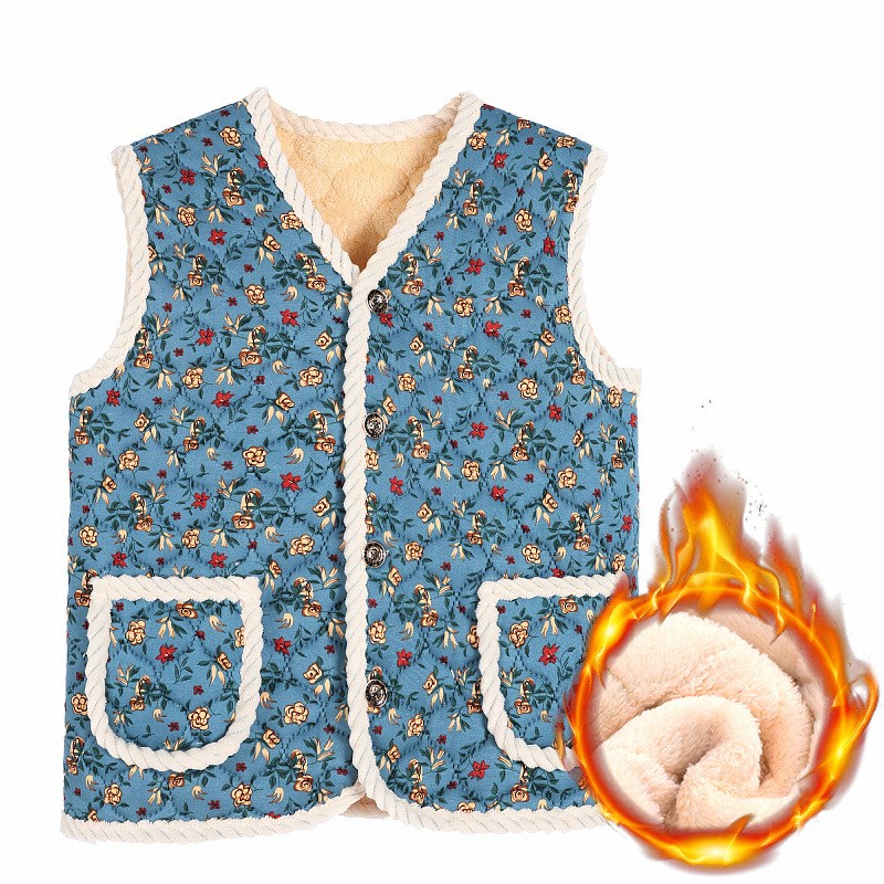 엘에이스 꽃무늬 누빔 양털 보온 조끼 8,900원