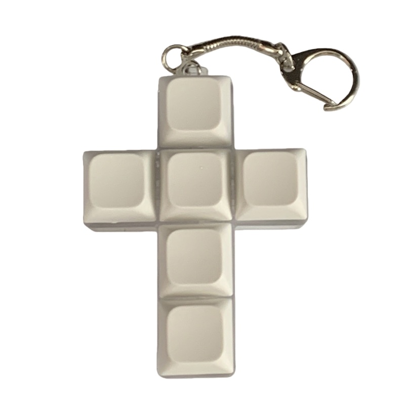 YUMII 키캡 키링 키보드 십자키 디자인 열쇠고리, 1개, 화이트 13,800원