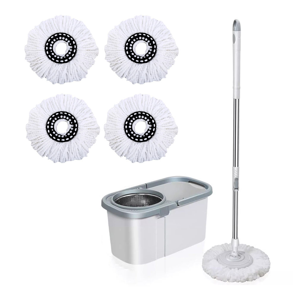 라라공방 대걸레 통돌이 밀대 + 극세사걸레 4장 바닥청소 스텐통 회전 탈수기, 1세트 16,970원