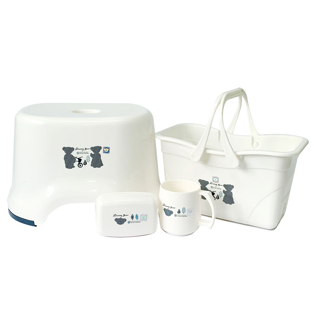 국내제작 [4종 세트] 심플 욕실의자 욕실바구니 비누케이스 양치컵 세트 25,600원