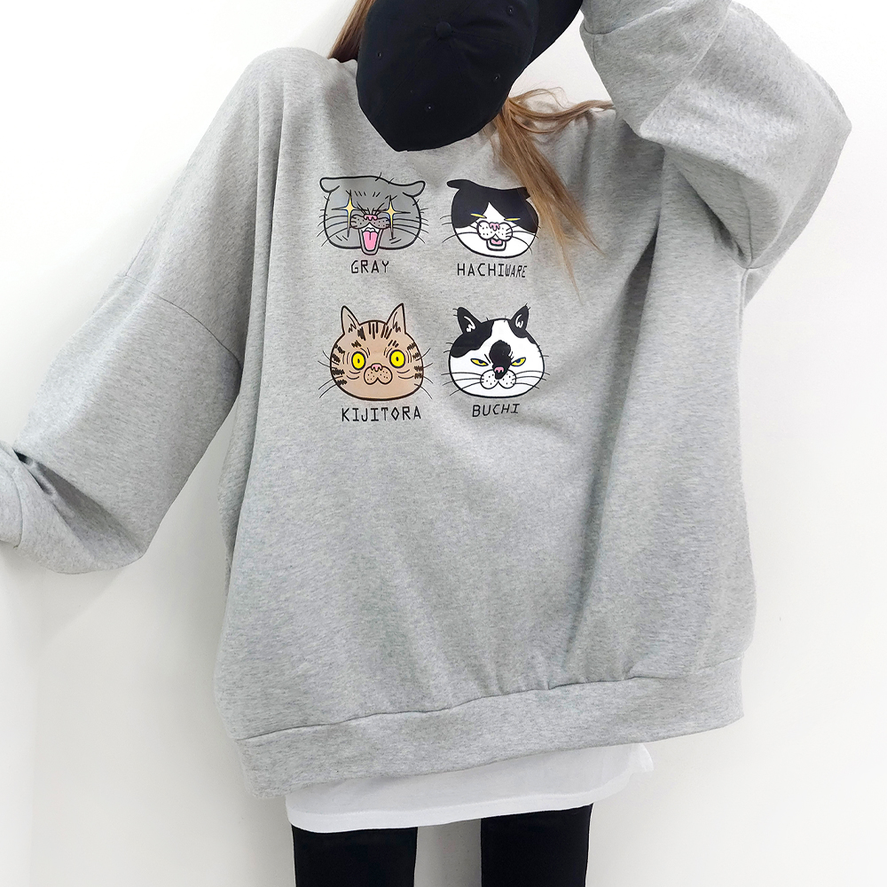 스위트핑크 여성용 프라임캣 빅사이즈 맨투맨 22,900원