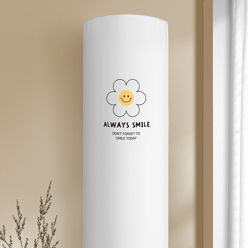 다샵 스판 3중직 스마일플라워 스탠드 에어컨 커버, 화이트 19,500원