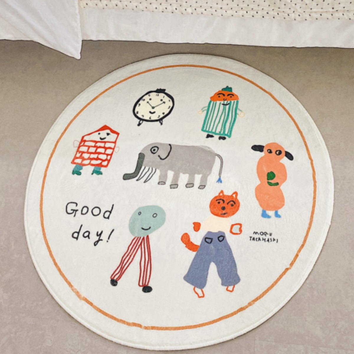 달떵 예쁜 굿데이 애니멀 원형 러그 6size 거실 카페트 아이방 침실 포인트 사계절 매트 66,600원