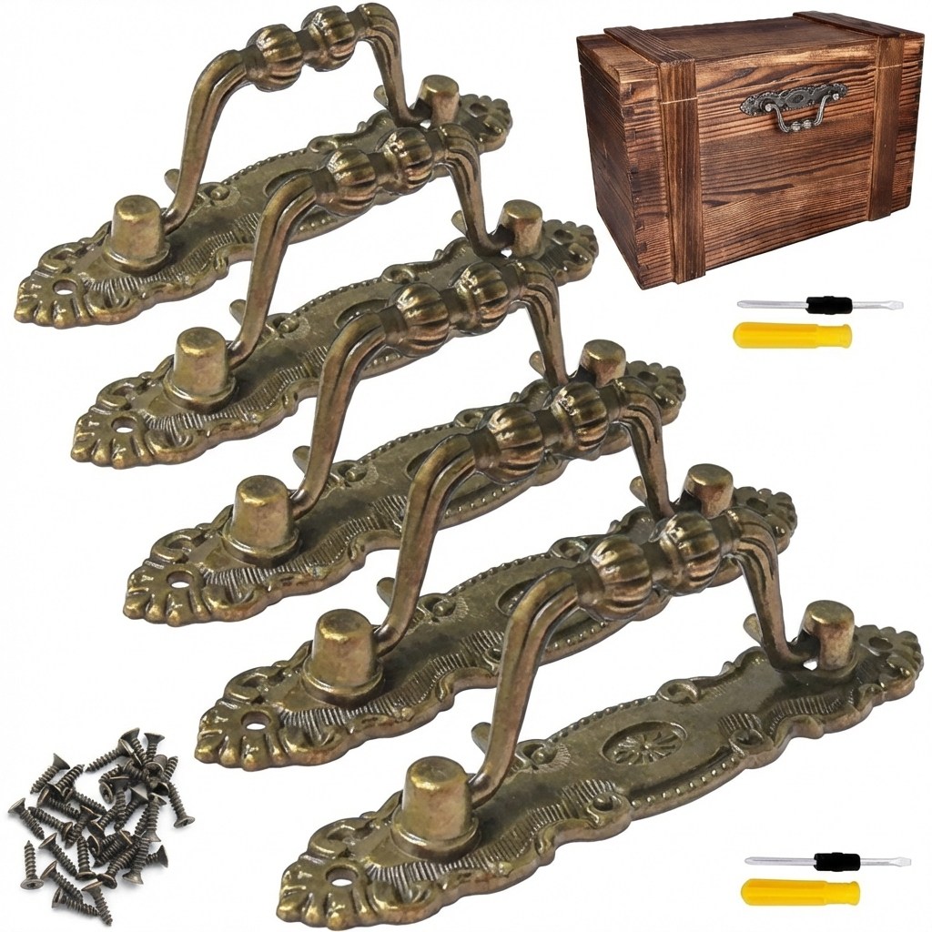 ADNEWX 빈티지 아연합금 엔틱 손잡이 - 서랍 캐비닛 드레서 인테리어 필수 ( 나사+드라이버 포함), 6개세트 26,680원