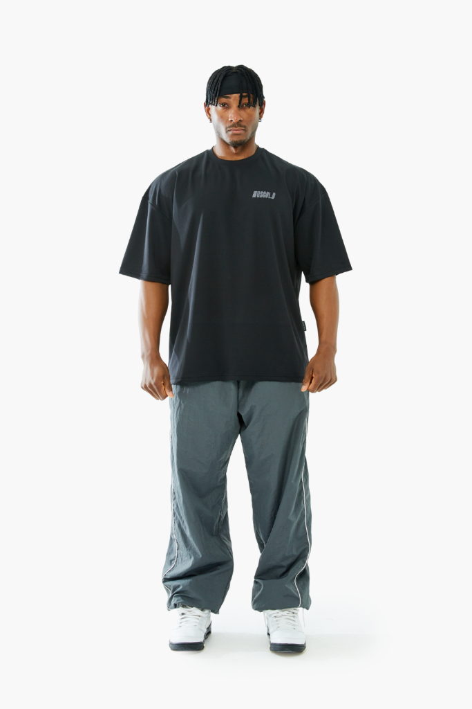 [빈티지 백 로고 V2] 에어쿨링 기능성 오버핏 반팔 티셔츠 블랙 42,000원