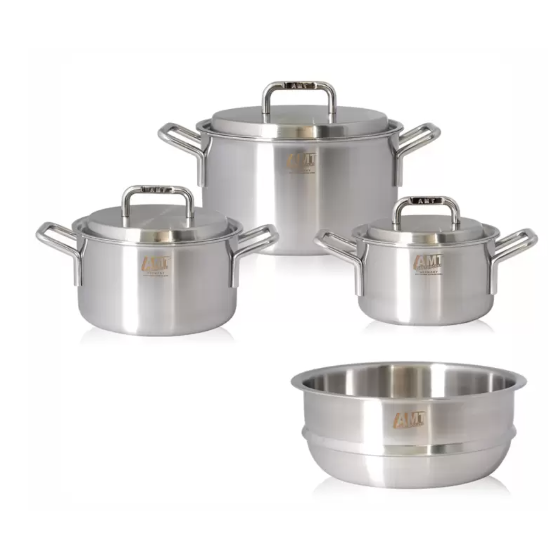 AMT 샤프 스테인리스 쿡웨어 세트 7P 양수냄비 16cm 20cm 24cm 찜기 24cm 959,800원
