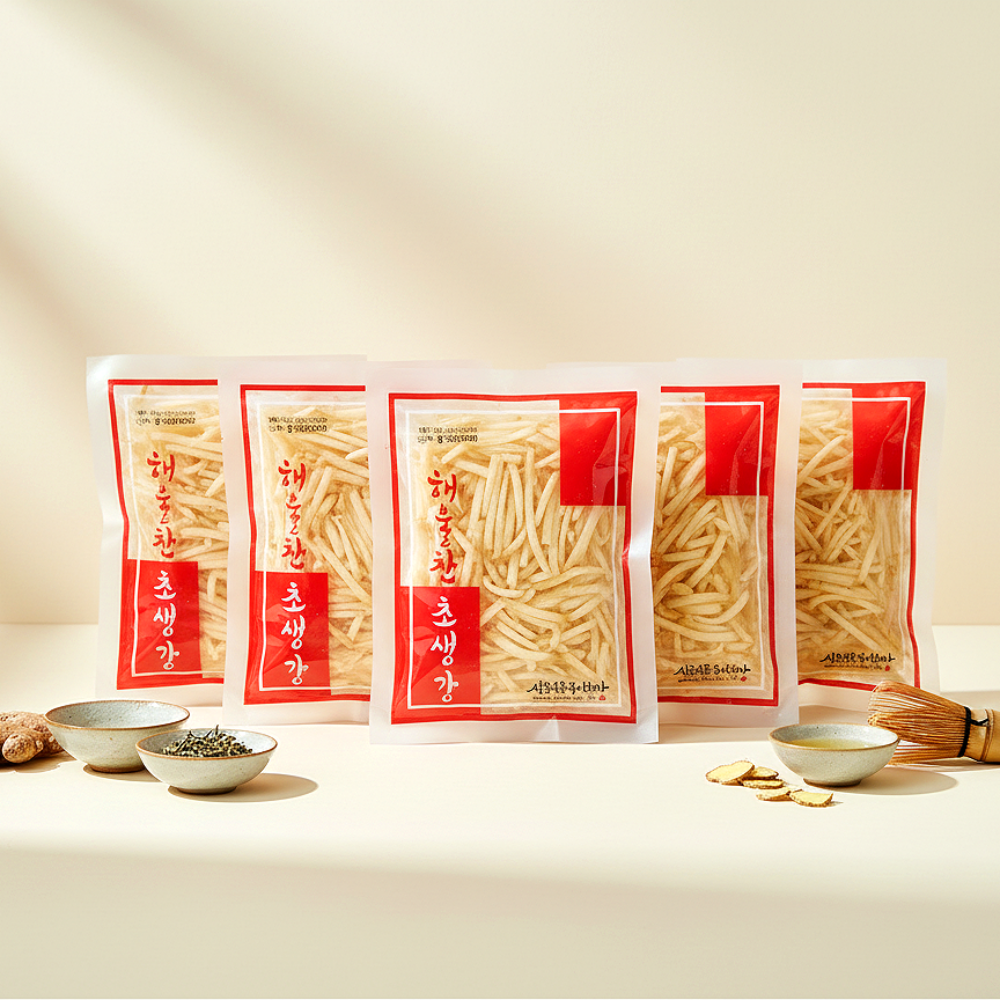 해울찬 초생강채 100g 100개 1회용 생강채 업소용 배달용 장어구이 필수, 10kg(100g 100개) 52,000원