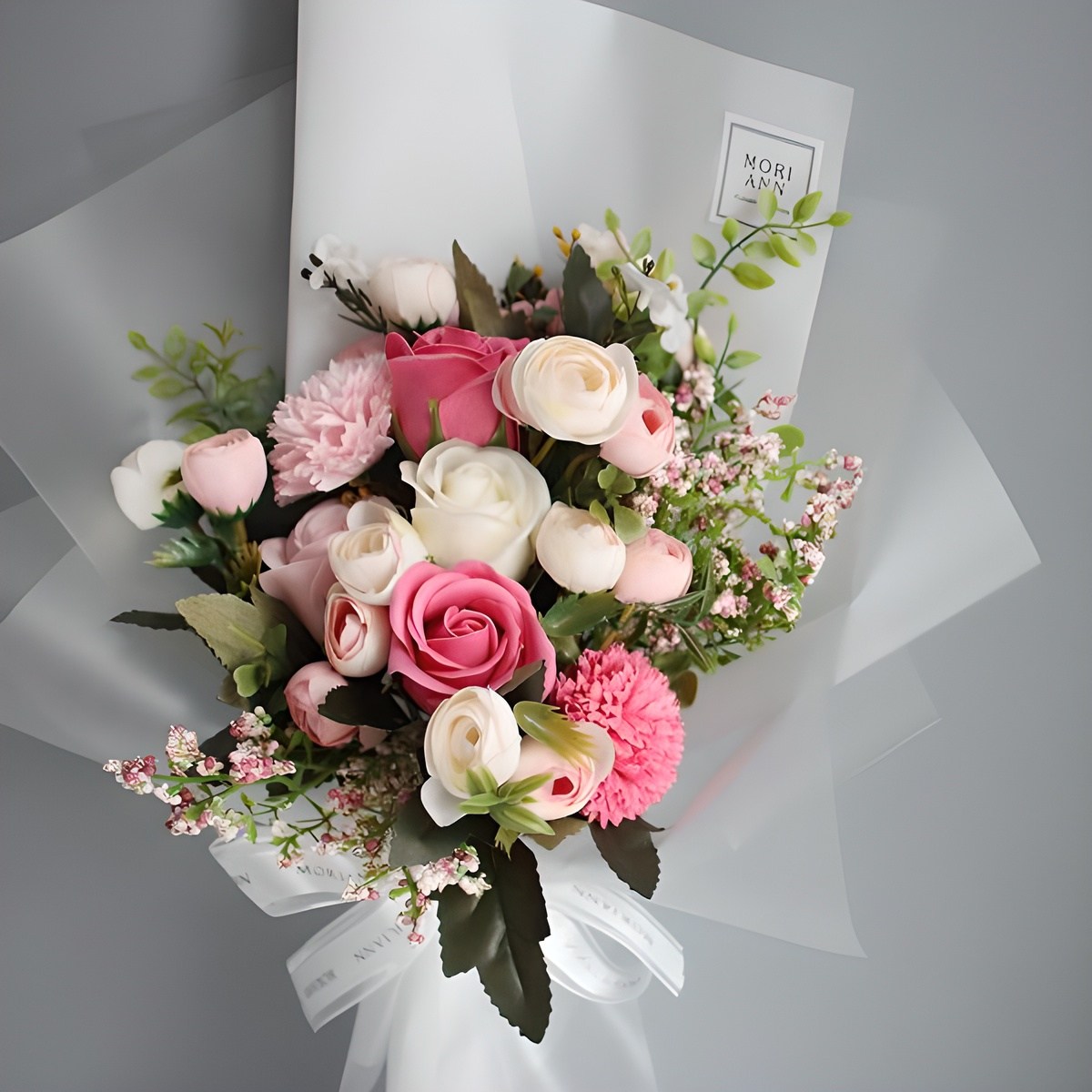 모리앤 조화 사랑하기때문에 비누꽃다발, 핑크 + 피치, 1개 16,900원