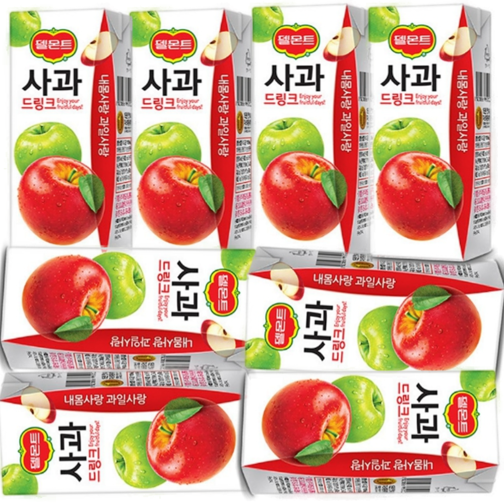 [빠르미쇼핑] 델몬트 사과 드링크팩 종이팩음료수 팩쥬스 과일음료 18,800원