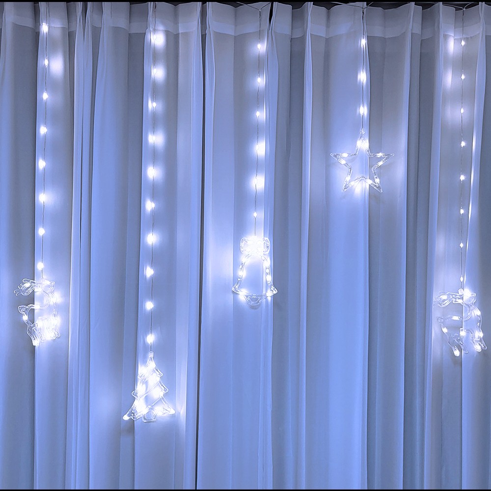 크리스마스 인테리어 데코 종 트리 별 루돌프 오너먼트 전구 3.8m LED 가랜드 커튼라이트 29,000원