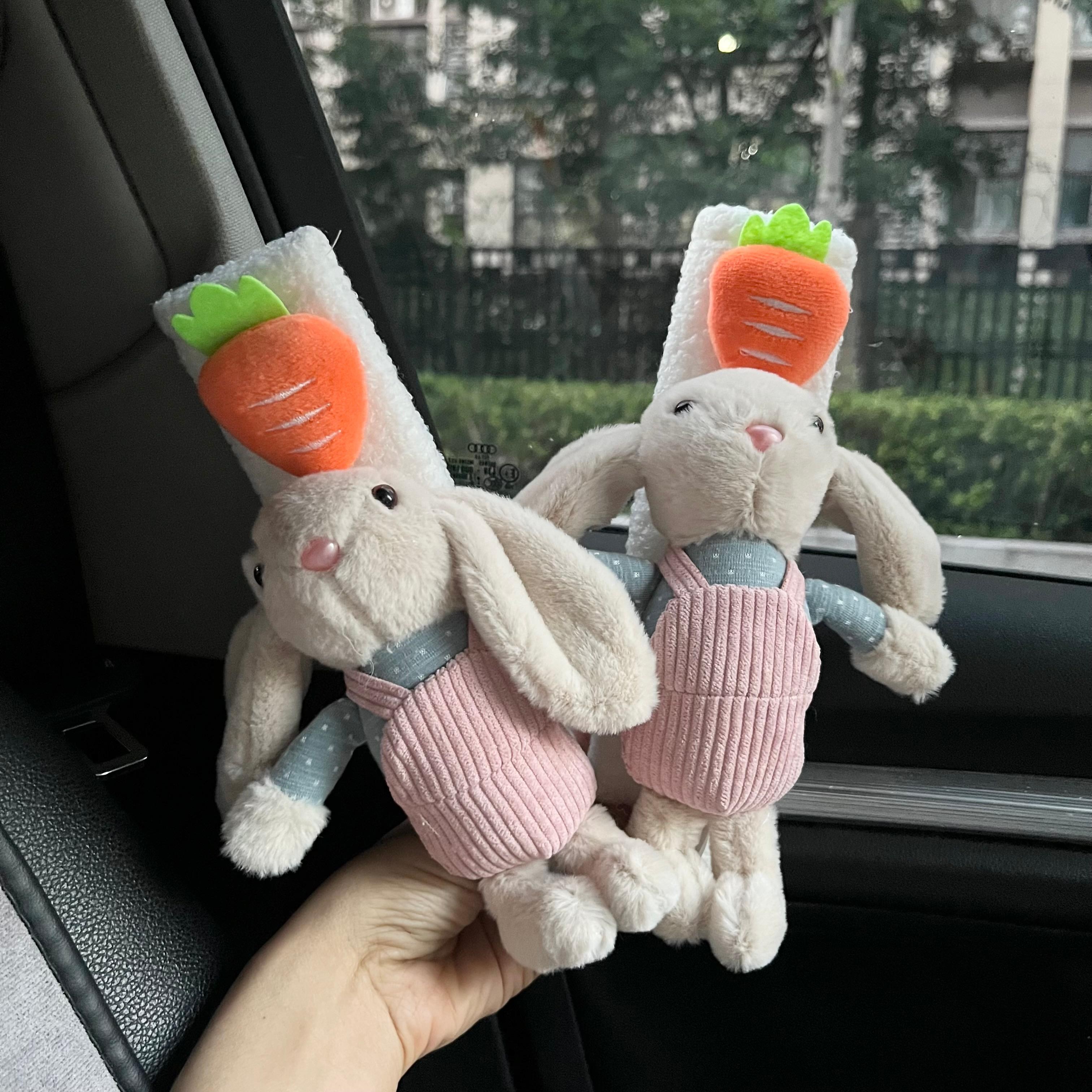 코차이 차량용 안전벨트 어깨패드 쿠션 토끼 인형 커버 귀여운 캐릭터 1+1, 1세트, 당근토끼 15,800원