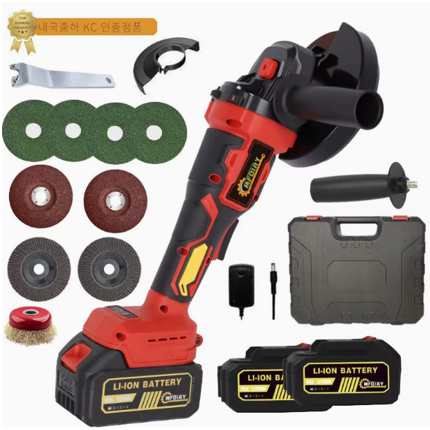 SHILONG 21V BLDC 무선 충전 전동 무브러시 연마기 연마/광택기 전력 표시 4000mAh 배터리 2개 세트 79,900원