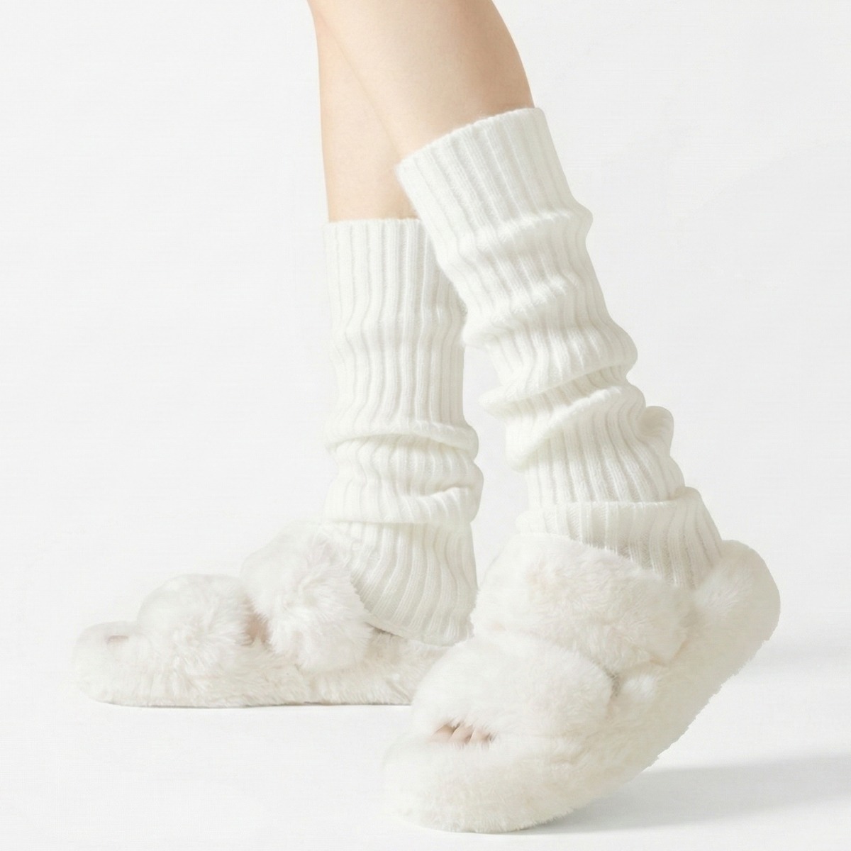 ZHEYE 1+1 여성 롱레그워머 40cm 따뜻한 골지 니트 발토시 종아리커버 부츠코디 발토시 니트 레그워머 12,800원