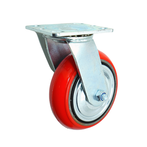 고중량 우레탄 캐스터 바퀴 15cm(6인치) 광폭 48mm 철코어 적색 회전형 16,080원