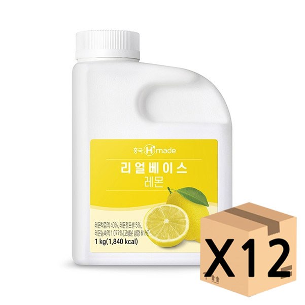 흥국 리얼베이스 레몬 1KG 12EA(1BOX, 아이스포장)무료배송 298,000원
