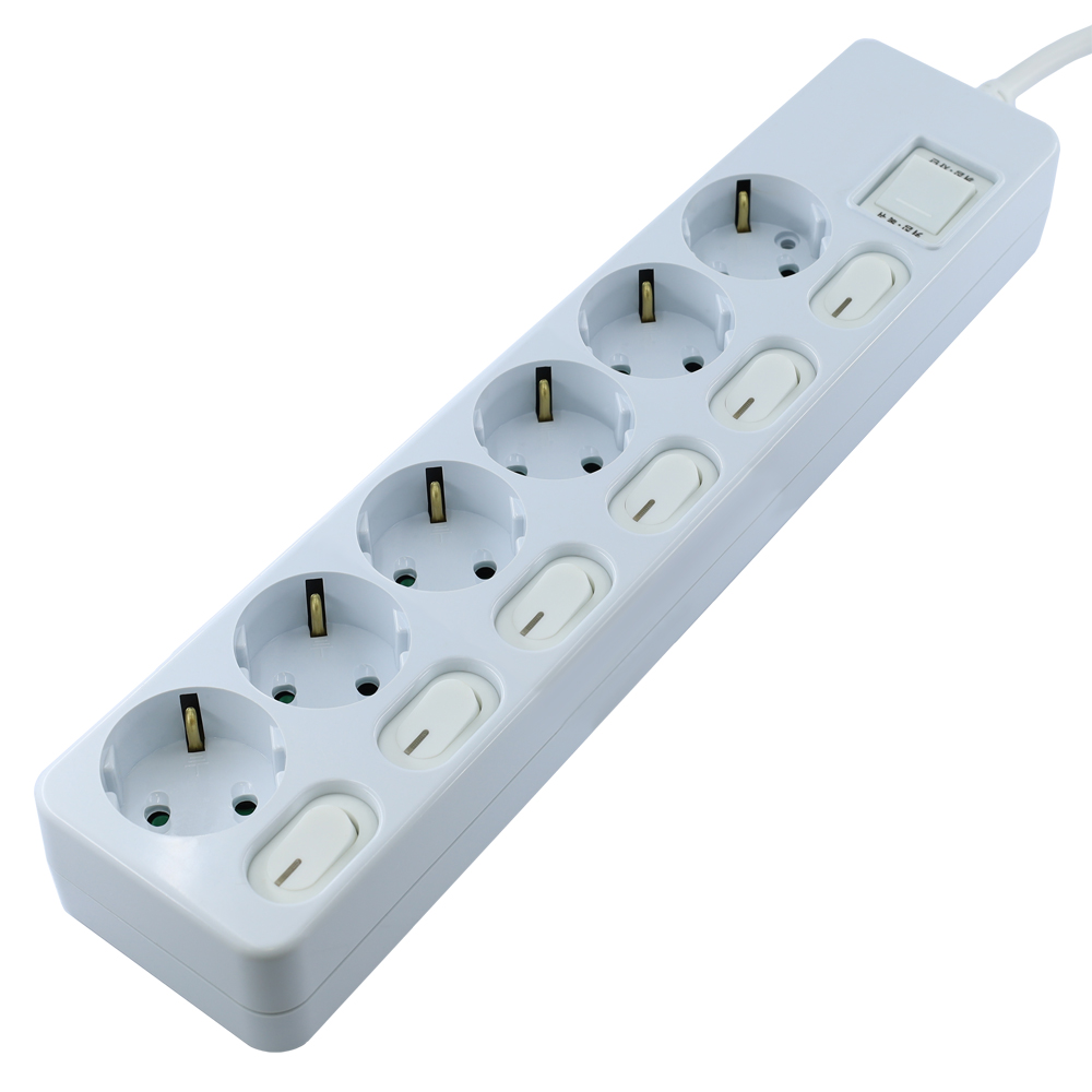 다조아 국산 개별 스위치 절전 멀티탭 6구 (16A), 1개, 화이트, 1.5m 15,600원