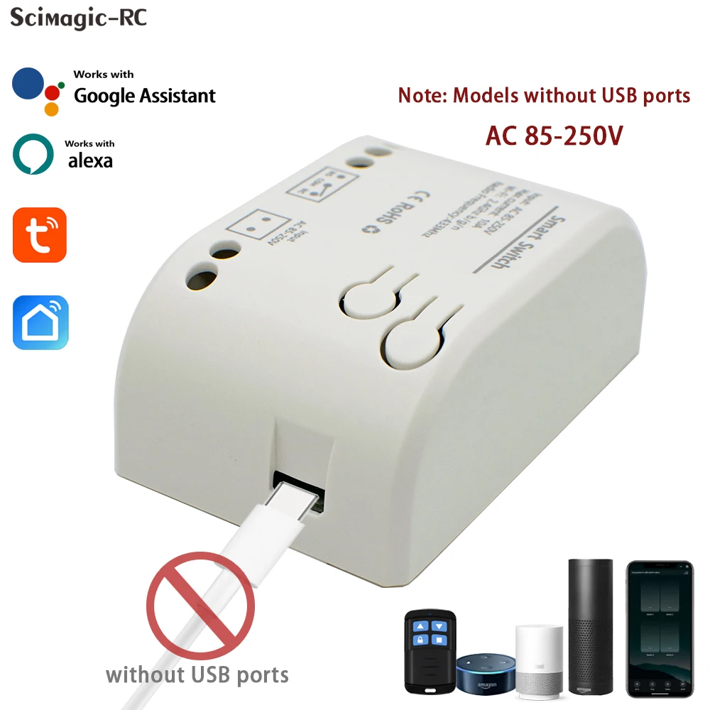 Tuya 스마트 와이파이 스위치 릴레이 모듈 타이머, DC 7V, 12V, 220V, 무선 리모컨 인치, 자동 잠금 알렉사 20,700원