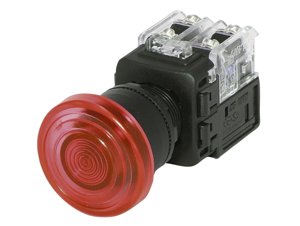 케이지오토 조광형 비상 정지용 누름버튼스위치 KGEX-N4BV21R 22파이 적색 일반형 9,620원