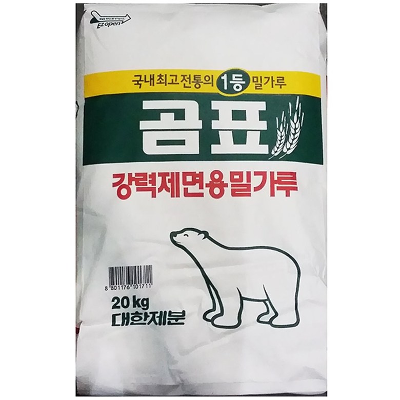 [대한제분] 제면용 강력밀가루 (곰표 20K), 1개, 본상품선택 32,800원