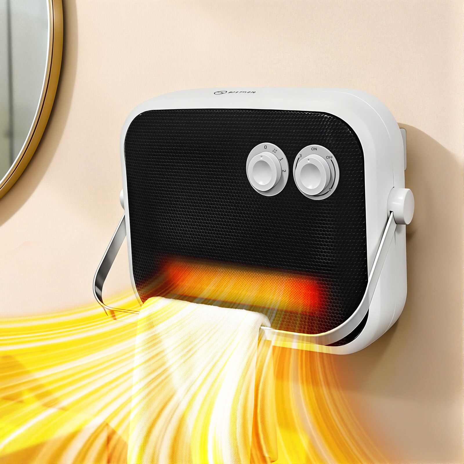 [국내발송] RichMagic 다기능 벽걸이형/데스크탑 히터 욕실 방수 히터 냉난방 양용 무타공 벽걸이 PTC 저소음 2000W, NDQ2561 89,350원