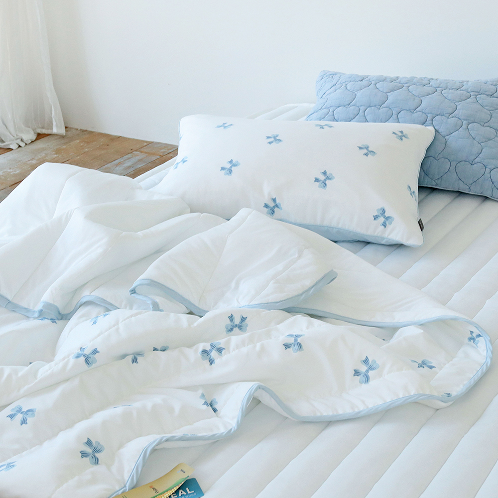 누블 시원한 키치리본 마이크로 워싱 아이스쿨 냉감 양면 여름이불 패드 세트 84,170원