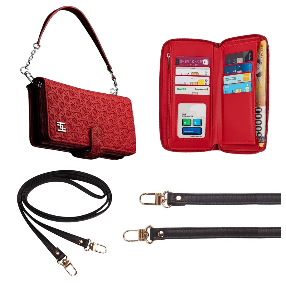 갤럭시A53 5G 케이스 SM-A536N 가죽 량퓨넬 룩슈타 (지퍼) + 베루터 (손목 스트랩 줄+심플롱 목걸이) 넥스트랩 카드 지폐 수납 양면 더블 지갑 32,800원