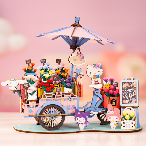핸즈크라프트 헬로키티 산리오 DIY 미니어처 하우스 키티의 플라워 카트, 1개 58,000원