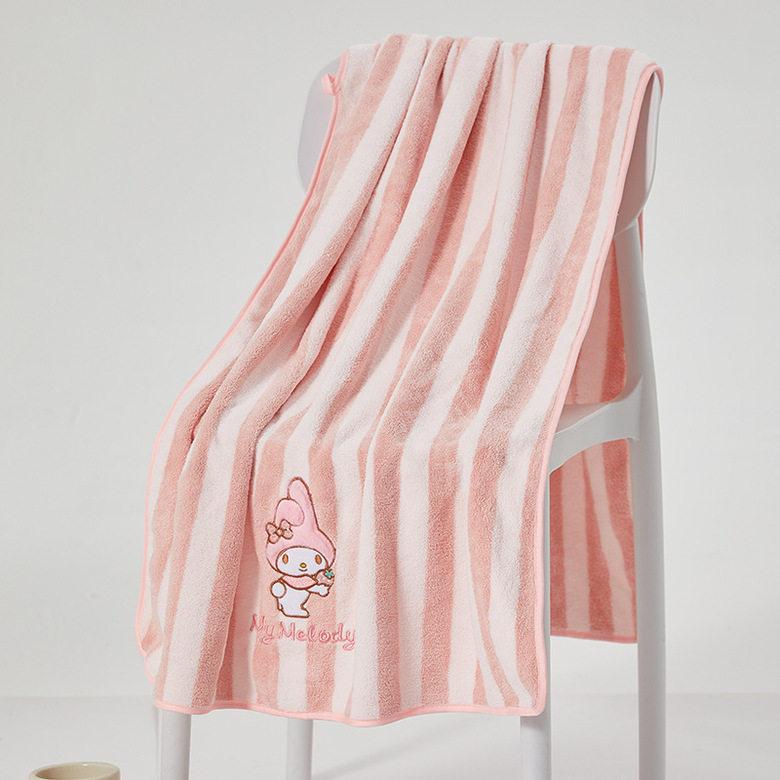BenF Joy 산리오 가로줄 수건 헤어 바디 비치 드라이 물놀이 바캉스 극세사 대형 목욕 타월 타올 미니소 70 x 140 cm 11,200원